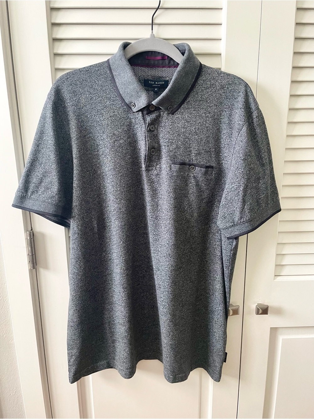 Ted Baker London Men’s Heather Gray Sabino Polo Shirt Designer Men’s Size XXL